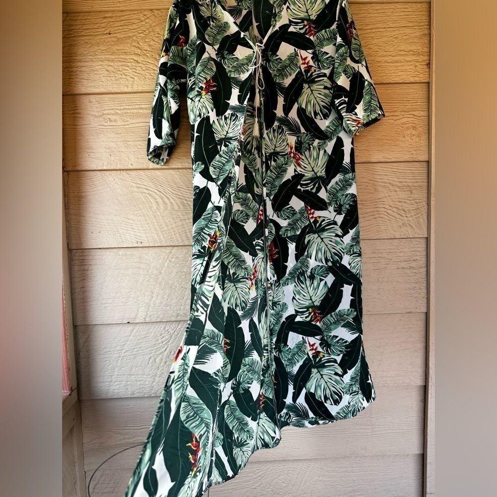 Rachel Zoe Palm Print Duster Dress - Picture 3 of 8